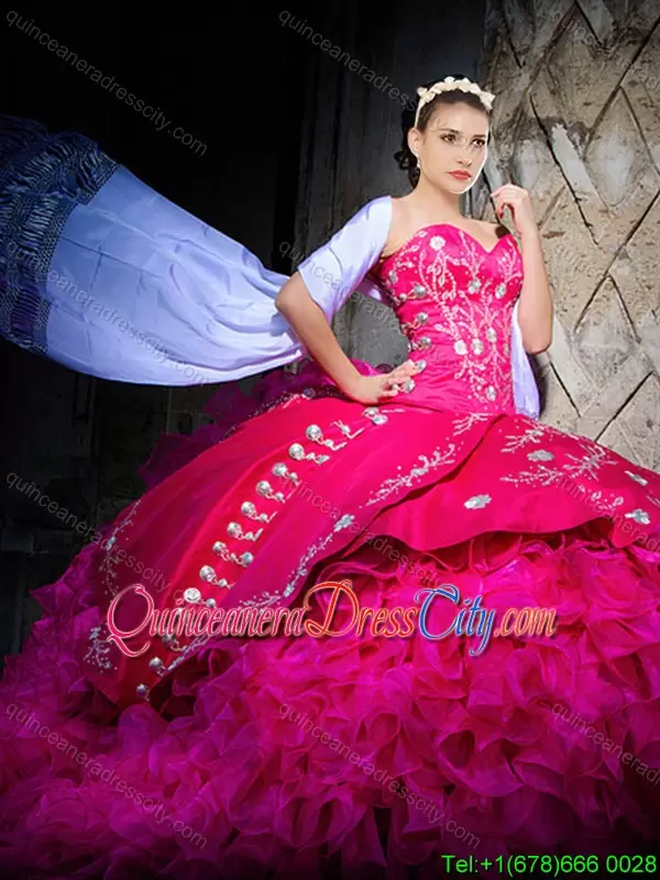 western quinceanera dress,mexican themed quinceanera dress,quinceanera dress with buttons,ruffled quinceanera dress,red quinceanera dress,hot pink quinceanera dress,