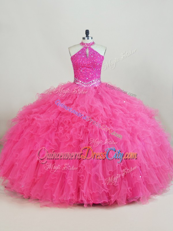 dress for quinceanera big and puffy,great gatsby 2 piece big puffy quinceanera dress,hot pink satin quinceanera dress,in hot pink quinceanera dress,halter neckline quinceanera dress,quinceanera dress with halter neckline,template cutout quinceanera dress,template cut out quinceanera dress,ruffle quinceanera dress,quinceanera dress with ruffles,keyhole back quinceanera dress,