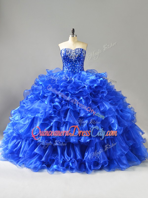 big and puffy quinceanera dress,cheap quinceanera dress royal blue,royal blue beautiful quinceanera dress,organza ruffled ball gown quinceanera dress,organza quinceanera dress ball gown long prom formal,sweetheart neckline quinceanera dress,sequin quinceanera dress,sweetheart neckline sequined bodice sweet 16 dress,royal blue beaded quinceanera dress,