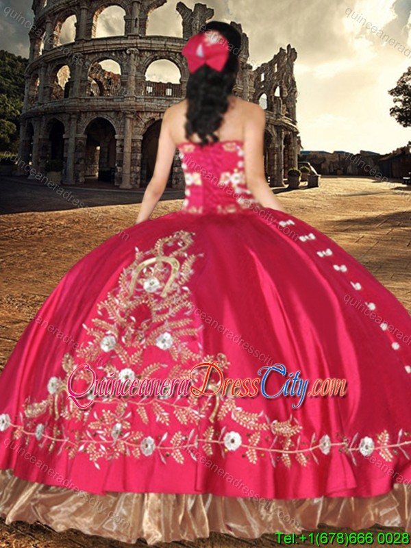 Western Style Perfect Big Puffy Embroideried and Beaded Quinceanera Dress in Taffeta