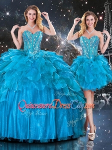 Detachable Three Pieces Beaded Bodice Quinceanera Dress with Puffy Bottoms